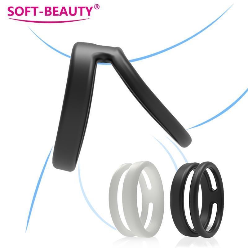 Silicone Double Penis Ring Delay Ejaculation Cock Rings Male