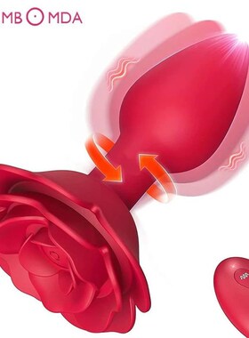 Rose Anal Plug 360 Rotation Vibrator Prostate Massage Butt