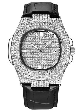 Sdotter Mens Watch Luxury Iced Out Diamond Watches Fashion L