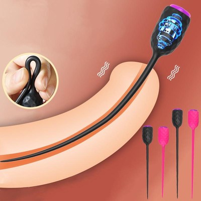 NEW 10 Speed Long Urethral Vibrator Catheter Penis Plug Sex