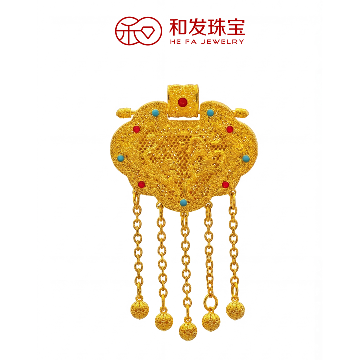 和发珠宝吊链福锁