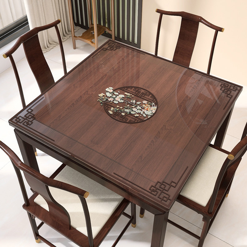 中式方桌桌布软玻璃免洗防油防水餐桌麻将防烫台布八仙桌面保护垫,居家布艺,桌布,淘宝优惠券,粉丝福利购,淘宝优惠卷