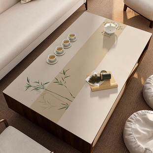 新中式茶几桌布防水防油防烫免洗茶几垫布皮革餐桌垫实木保护垫