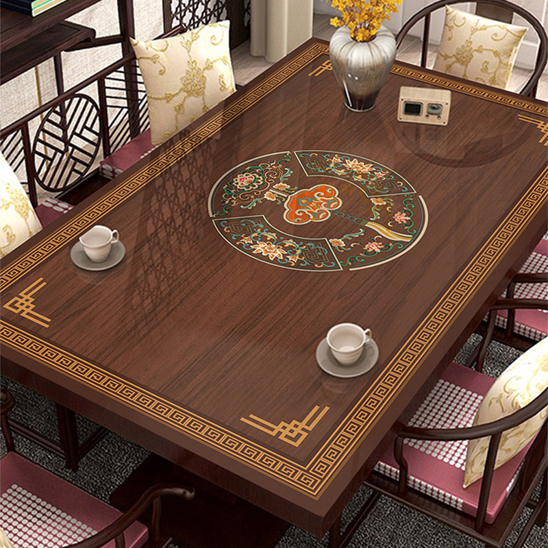 新中式pvc镂空印花软玻璃桌垫桌布免洗防油防水茶几垫餐桌垫,居家布艺,桌布,淘宝优惠券,粉丝福利购,淘宝优惠卷