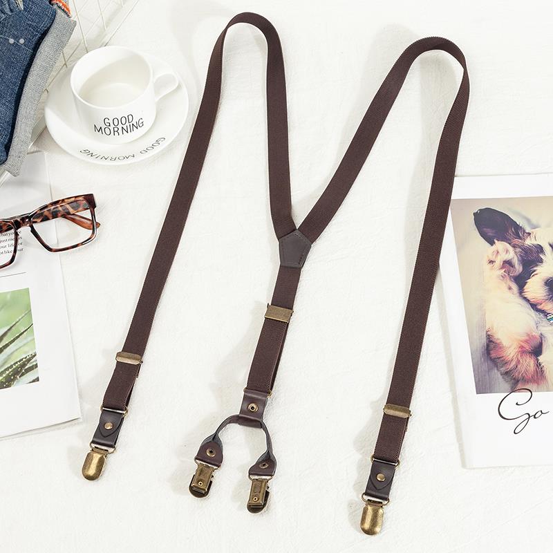 日系覆古弹力吊裤带男女通用Y字型抱婴袋子 百搭伴郎西裤防滑吊带