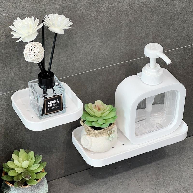 免打孔卫生间浴室挂墙上置物架贴墙厕所洗手液洗手台牙刷收纳架子