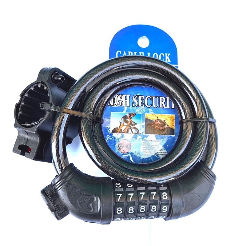 英雄好汉山地车五位密码锁 自行车锁 钢丝链条锁 骑行装备配件