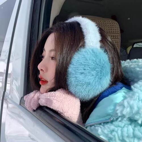 杨超越同款毛绒耳罩女冬季可爱毛绒绒护耳暖学生骑车防寒耳捂子潮