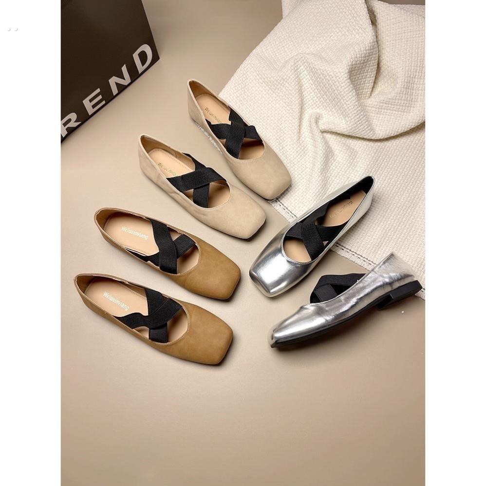 仙女风格玛丽简芭蕾舞鞋方趾覆古平底鞋的妇女奶奶猪鼻子鞋大码女