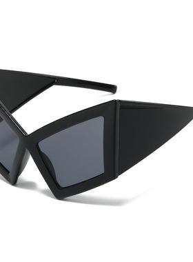 欧美夸张个性异形大框太阳眼镜时尚街拍搞怪舞台走秀墨镜派对眼镜