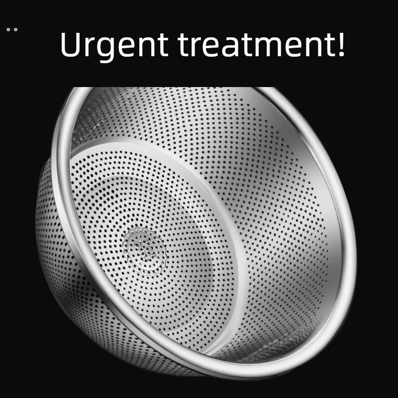 食品级不锈钢沥水盆漏盆厨房加厚洗菜盆米筛水果篮淘米沥水篮