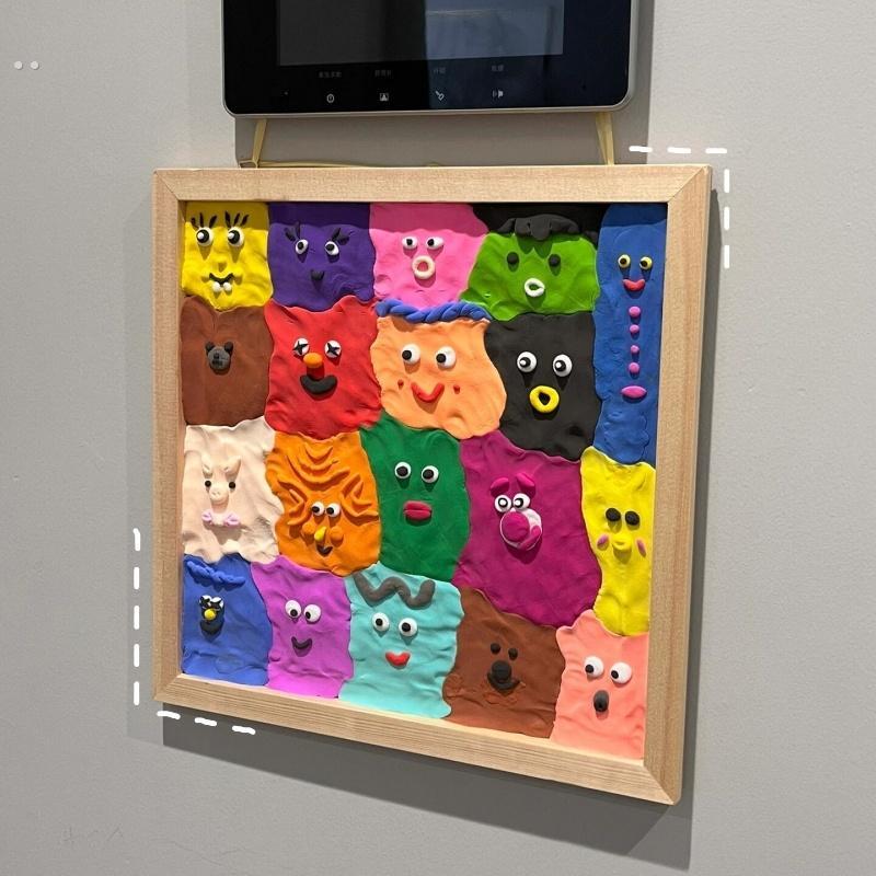 粘土画框超轻彩泥diy小怪兽手工立体画周末亲子时光61幼儿园作品