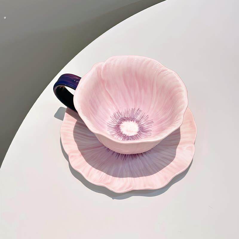 云朵咖啡杯陶瓷高颜值下午茶拿铁杯碟套装女士个人专用小众设计感