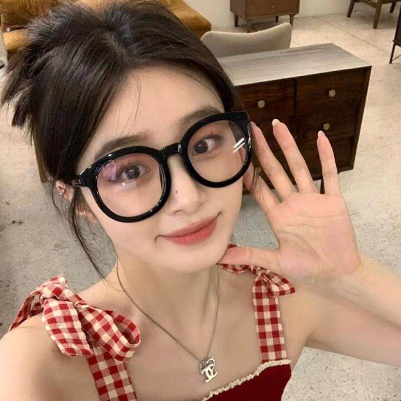 黑框眼镜女素颜神器大框圆脸镜框近视复古眼镜框男眼睛框无镜片