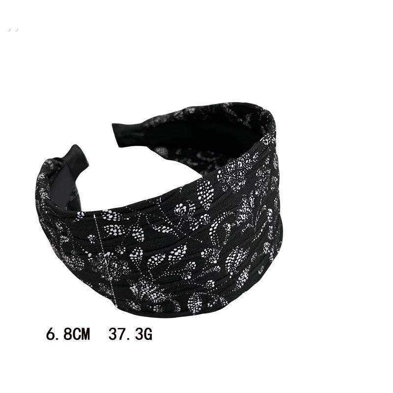 黑色超宽边针织发卡发箍女2024新款遮白发头饰外戴压发洗脸头箍