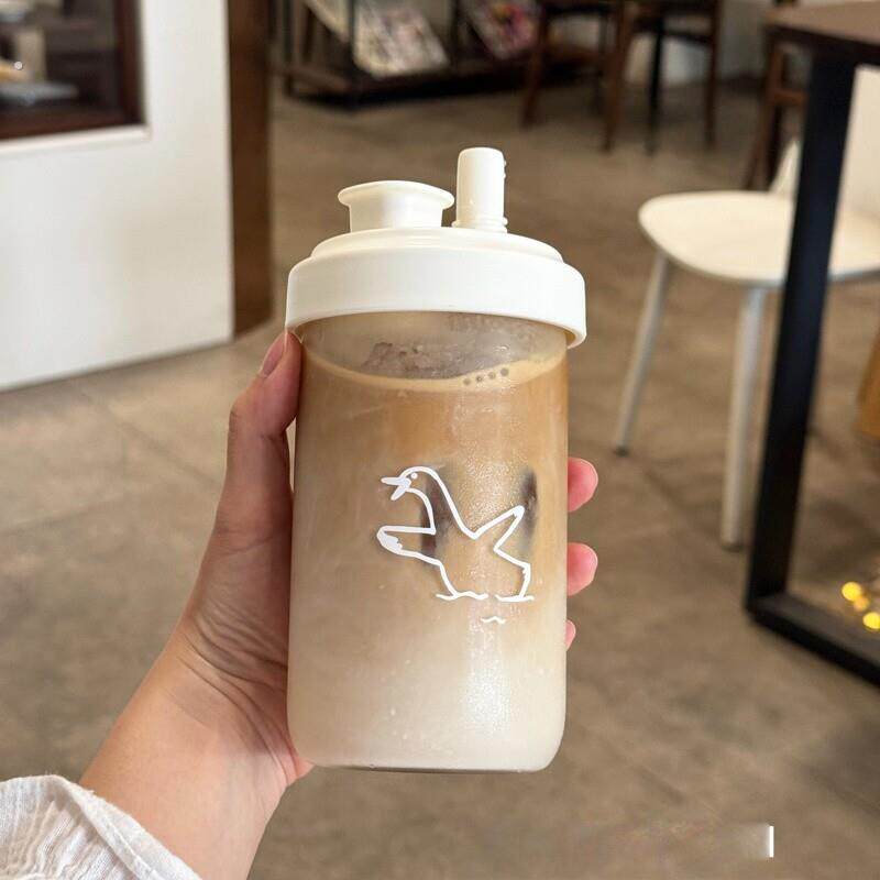 可外带吸管咖啡杯便携食品级玻璃冷萃杯随手冷水杯冰箱大容量水壶