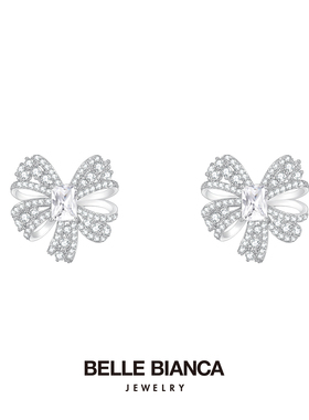 BELLEBIANCA蝴蝶结耳钉轻奢