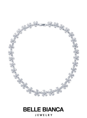 【孔雪儿同款】BELLEBIANCA 花朵锆石项链18K白金choker