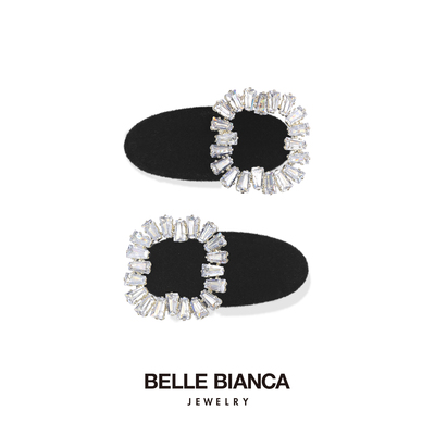 BELLEBIANCA方形锆石小巧发夹