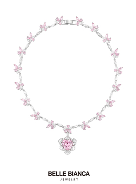 BELLEBIANCA设计师粉色锁骨链