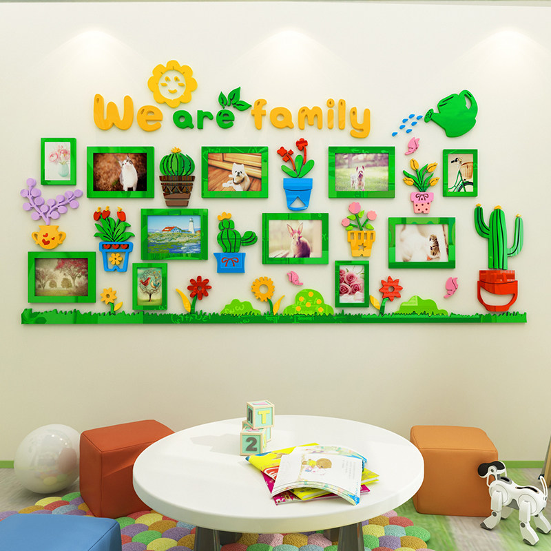 卡通照片墙3d立体墙贴画幼儿园背景墙装饰贴纸儿童房布置相框墙贴