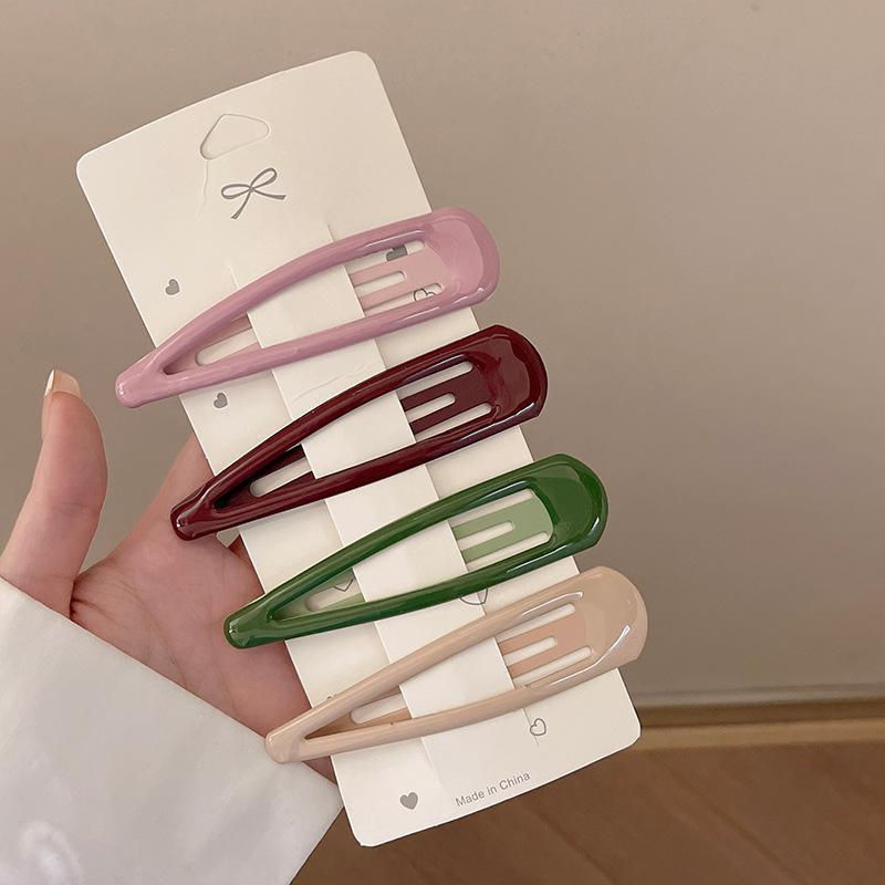 10cm超大发夹刘海碎发夹简约后脑勺bb夹卡子亮面水滴夹掰掰夹发饰