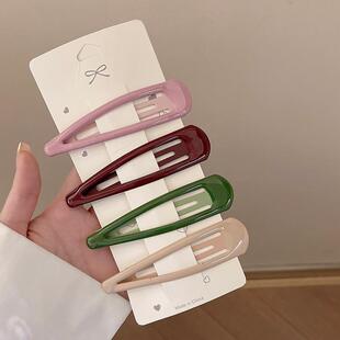 10cm超大发夹刘海碎发夹简约后脑勺bb夹卡子亮面水滴夹掰掰夹发饰