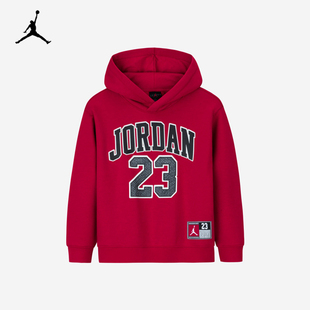 JORDAN童装2025新款男童加绒加厚保暖运动休闲上衣中大童连帽卫衣