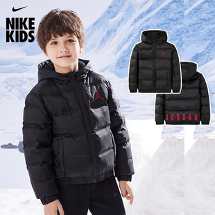 Nike Air Jordan耐克童装男童加绒保暖外套AJ冬季儿童短款羽绒服