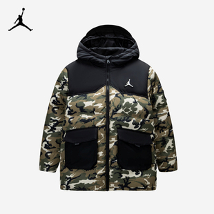 AIR JORDAN耐克儿童羽绒服25冬季新款童装男大童连帽保暖防风外套