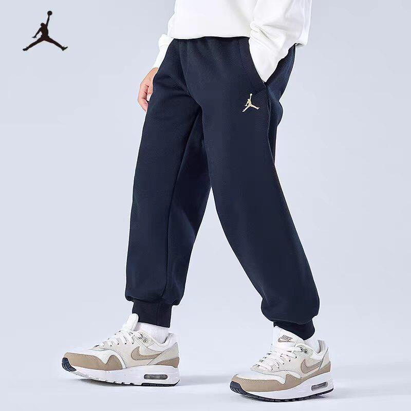 Jordan黑金加绒男童保暖卫裤