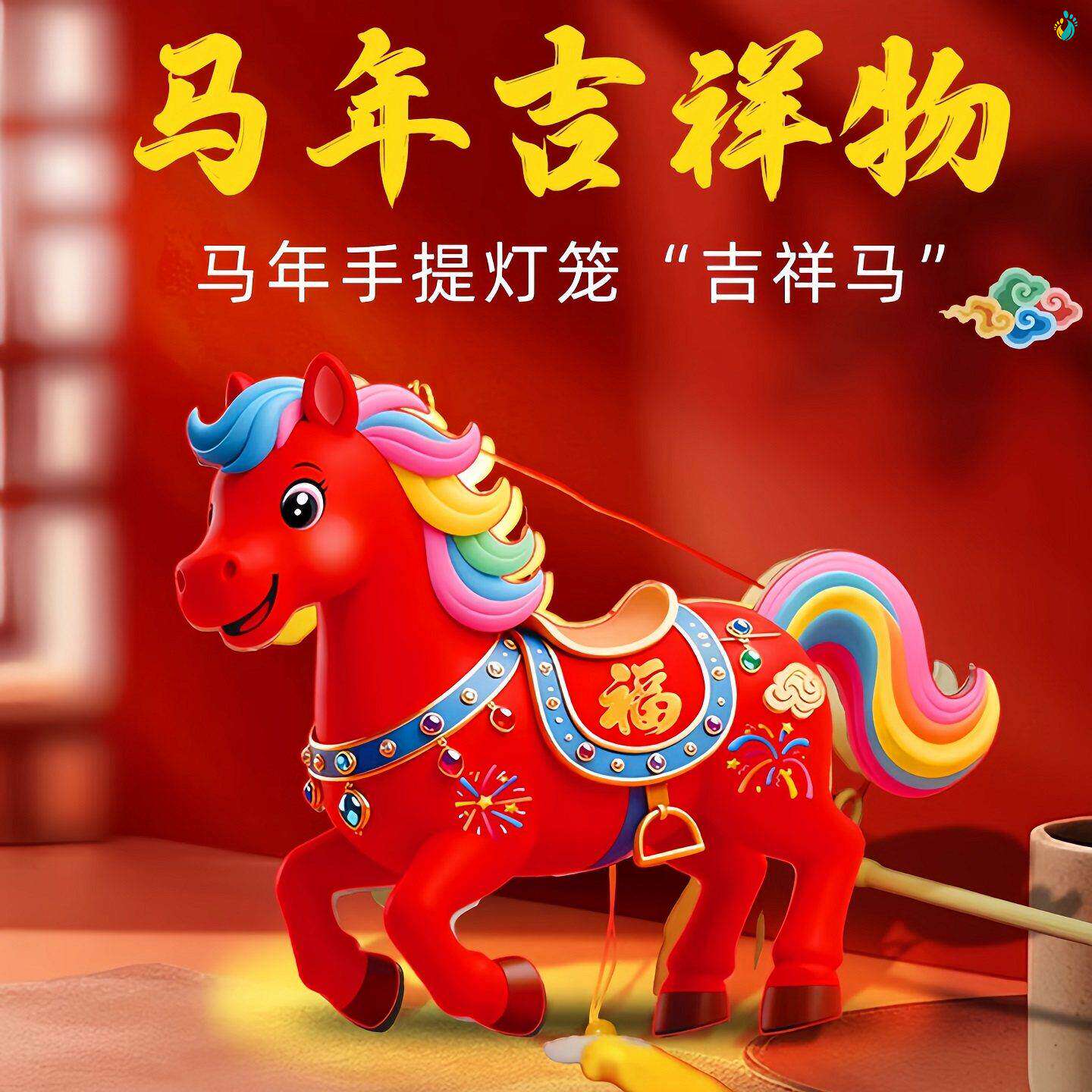 灯笼儿童手提小马灯笼diy马年创意小学生手工材料包元宵过年礼物