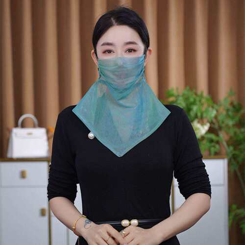 2026春夏新款炫彩挂住防晒面纱百搭护脸面罩旅行拍照外搭围巾女
