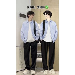 纯棉长袖条纹SYIShunyi平领