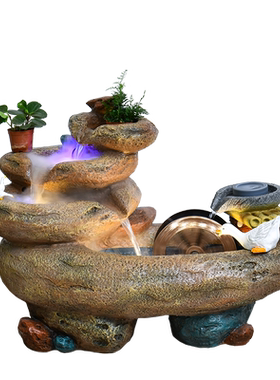 流水喷泉循环水庭院露台造景摆件