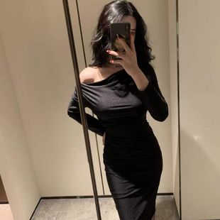 【清·不退不换】孙智惠“新年战裙”气质显瘦长袖修身包臀连衣裙