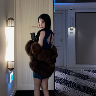 孙智惠zs 「视觉聚焦」露背无袖收腰包臀修身镂空绷带绿色连衣裙