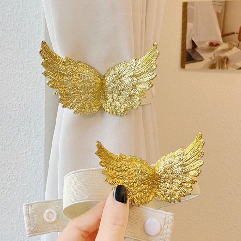 创意天使翅膀窗帘绑带装饰儿童房卧室纱帘扎束带收纳弹力绳窗帘扣