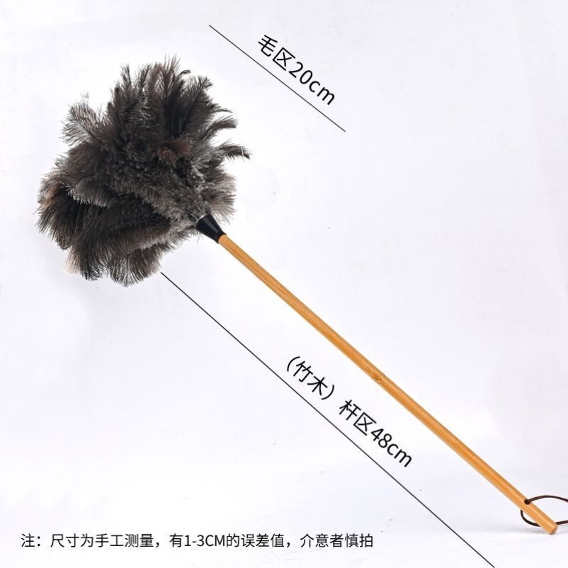纯手工真鸵鸟毛掸子家用除尘扫灰神器放静电鸵鸟毛掸子