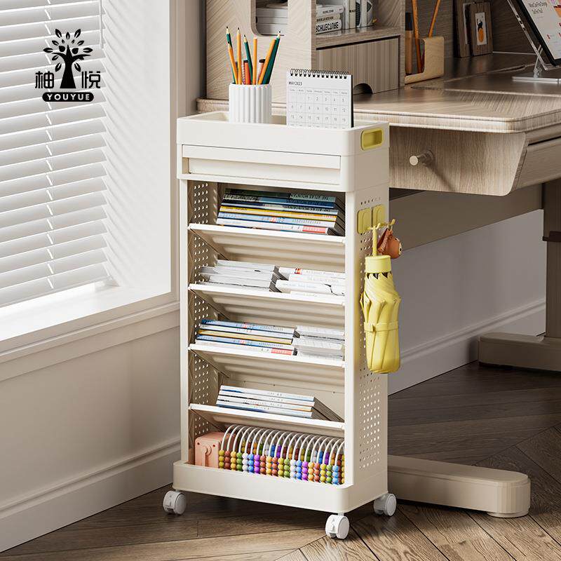 家用书包置物架多功能收纳架桶卧室厨房落地置物架小推车收纳整理