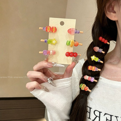 可爱卡通水果糖葫芦发夹女2026新款侧边碎发迷你头发夹子发卡头饰