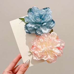 花朵发夹女2025新款侧边夹耳后发卡高端头花仿真花头饰拍照氛围感