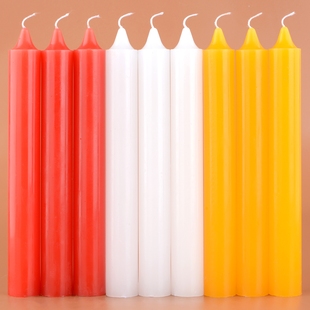 家用型长条无味普通照明加粗杆蜡烛2.5cm停电应急老款 红白色腊 式