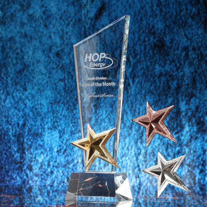 水晶奖杯定制创意金属五