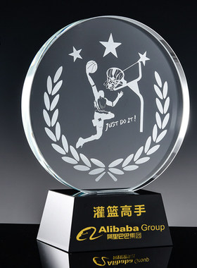 篮球足球网球羽毛球体育比赛水晶奖杯奖牌MVP定制学校运动会冠军