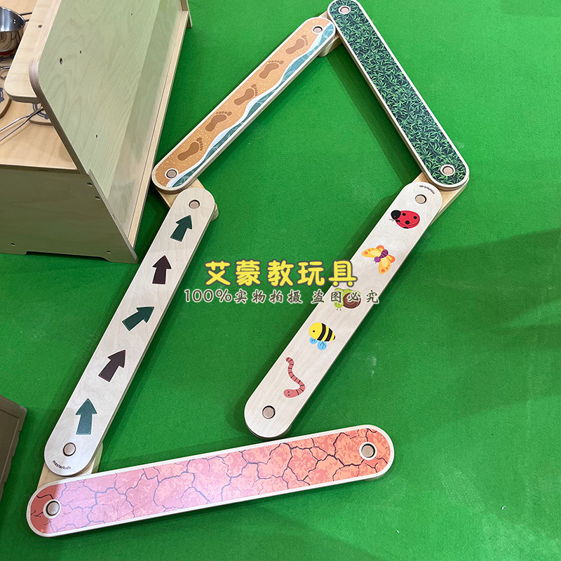 早教机构儿童感统训练器材组合实木平衡步道感官触觉桥独木桥教具