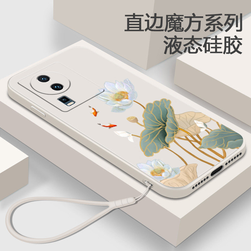中国风适用iQOONeo7手机壳硅胶vivoiQOOneo7SE荷花软壳iQOO NEO7竞速版iq00neo6全包爱酷vivoneo硅胶iqneo套