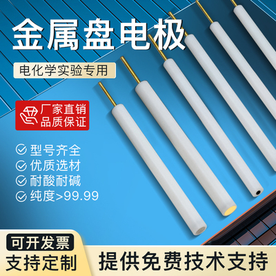 电化学电极四氟铂金圆盘金属盘状金铁钛镍铝镁锌银铜支持定制