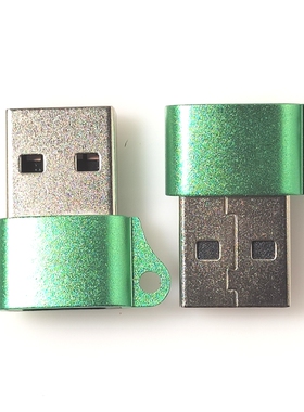 USB A公头转TYPE C母座苹果13 14代快充充电数据线转接头浅绿色款