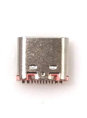 TYPE C 16pin沉板1.0母座 四脚橙色胶芯 L7.4mm